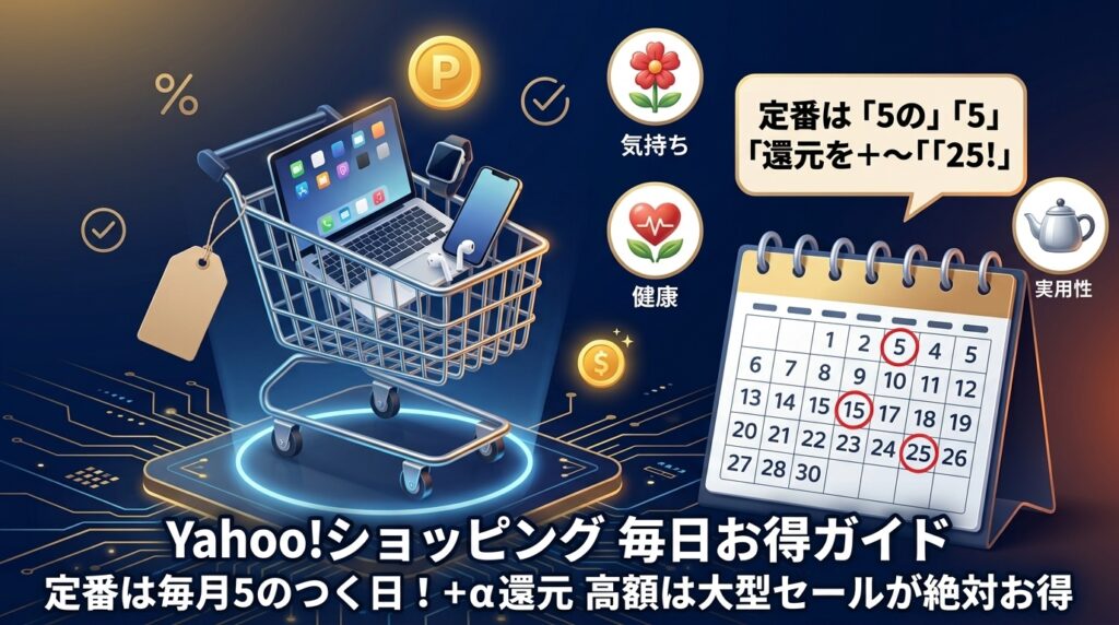 ヤフーショッピングのお得な日はいつ？5のつく日と大型セールの使い分け
