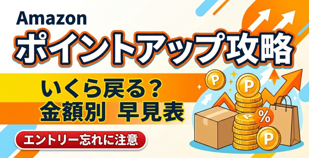 Amazonポイントアップ攻略 いくら戻る？金額別 早見表 エントリー忘れに注意