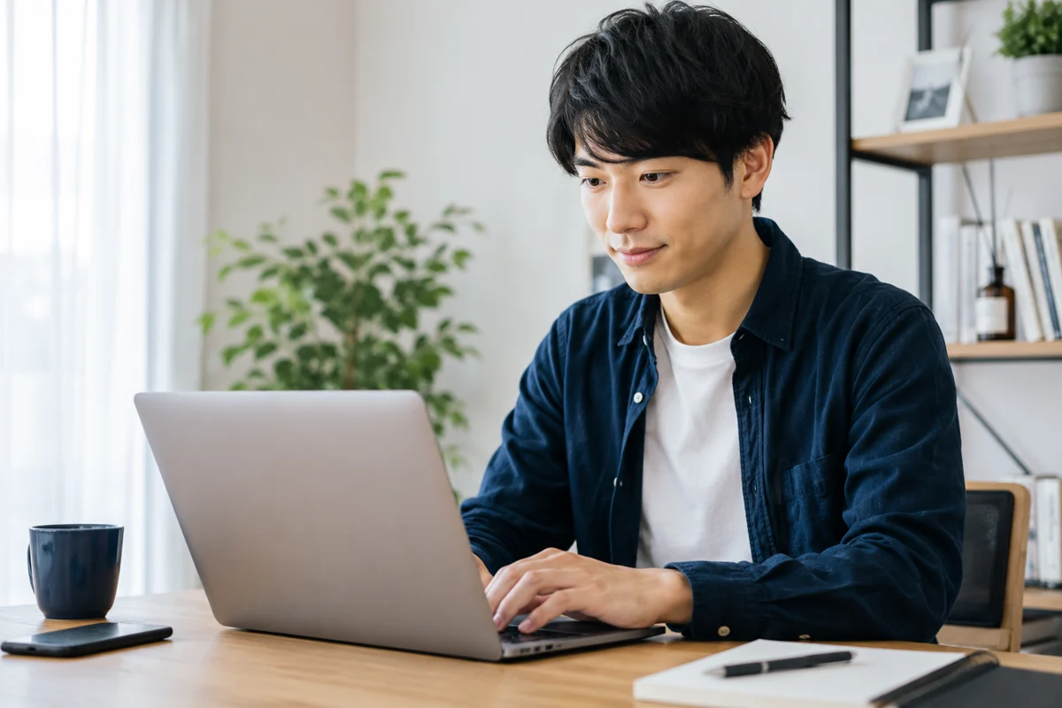 パソコンで購入先の情報を確認するイメージ